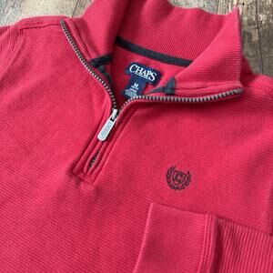 Chaps‎ by Ralph Lauren 1/4 Zip Sweater Pullover Boys Size M(10/12) Preppy Red